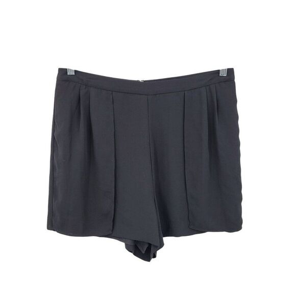 BCBGMAXAZRIA Black High-Waisted Shorts L Sheer Lightweight Pleated Flowy City - Picture 2 of 9